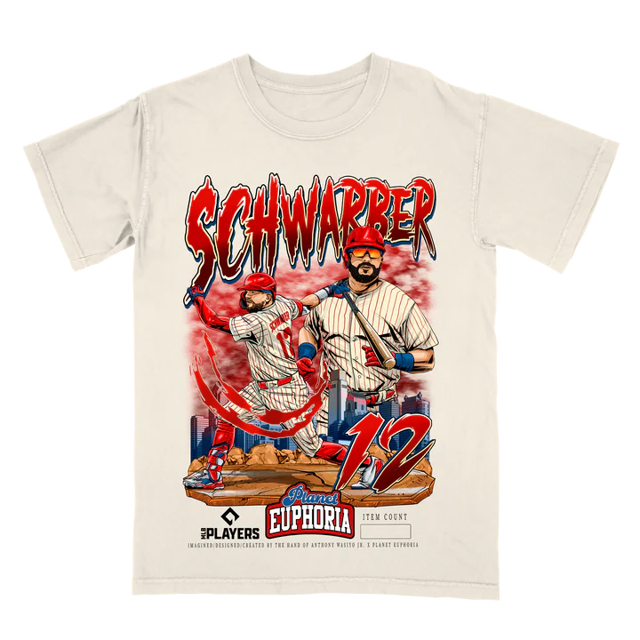 Hand-drawn Kyle Schwarber graphic tee