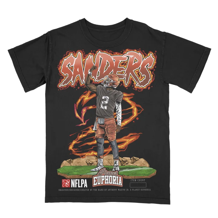 Hand-drawn Shedeur Sanders football graphic tee