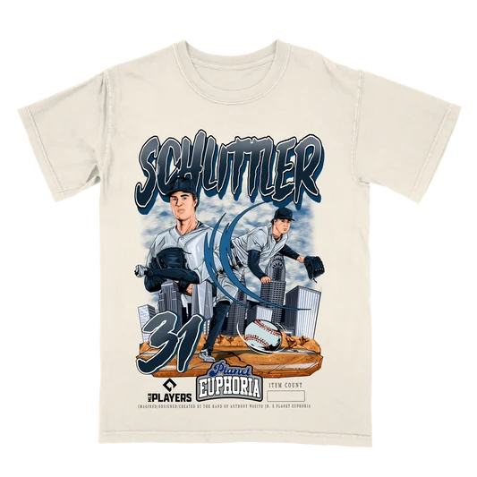 Hand-drawn Cam Schlittler t shirt by Planet Euphoria, a limited edition New York baseball graphic tee numbered out of 500