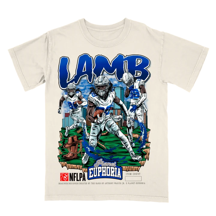 Hand-drawn CeeDee Lamb V2 limited edition graphic tee, Dallas football